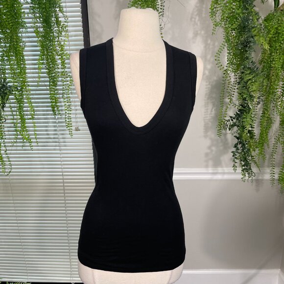 Enza Costa | Supima Sleeveless U Tank - Picture 1 of 4